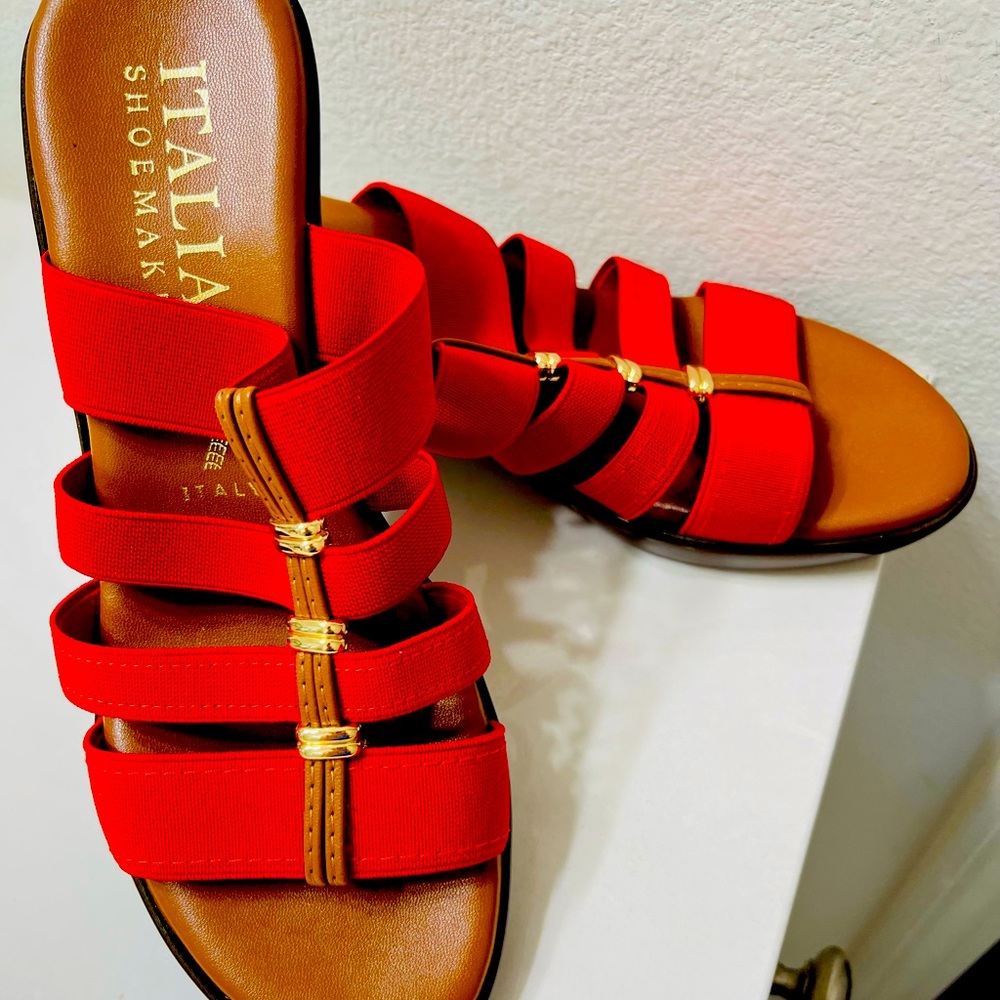 Italian Shoemakers wedge sandals.  Size 6.5
